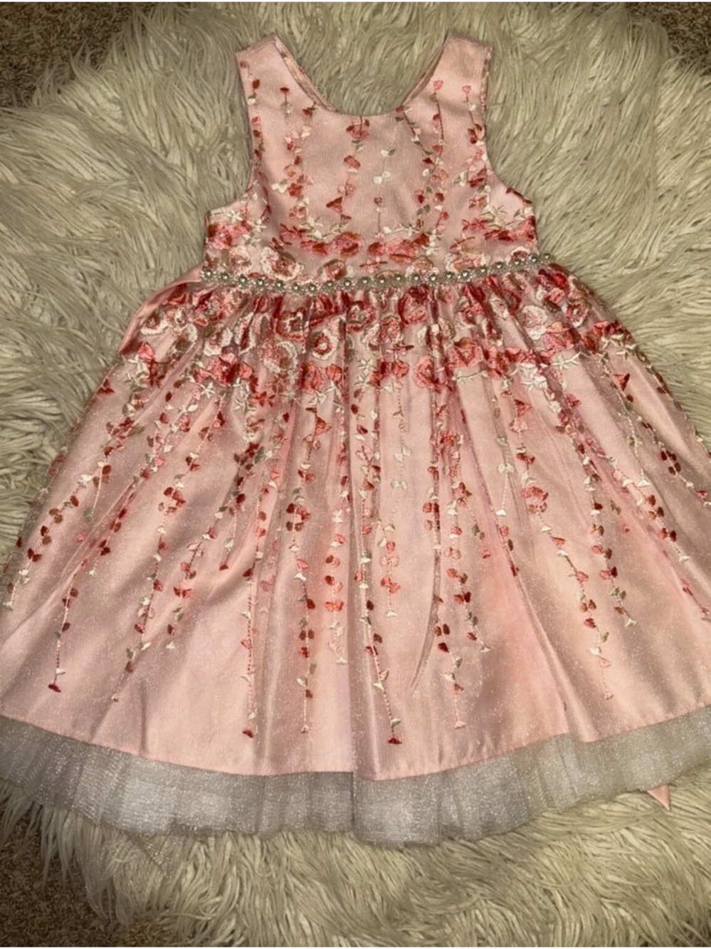 American Princess size 5 light pink embroidered gown